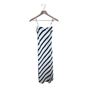 Abercrombie Slip Maxi Dress - Black & Cream Stripes XXSP (Petite)